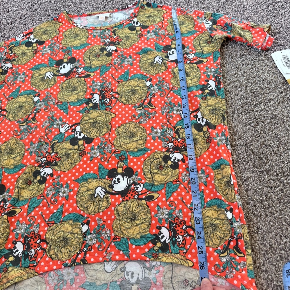 NWT LuLaRoe Irma Disney Minnie Mouse Polka Dot Print Tunic Top Women's Size XXS - Picture 6 of 8